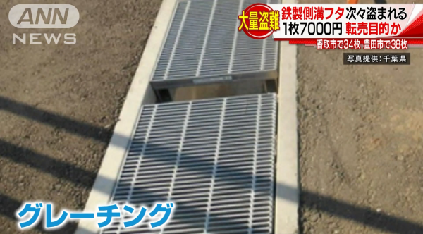 側溝フタ(グレーチング)の盗難